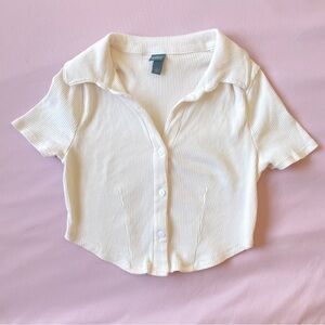 Wild Fable | Wild Fable Cream Cropped Polo
